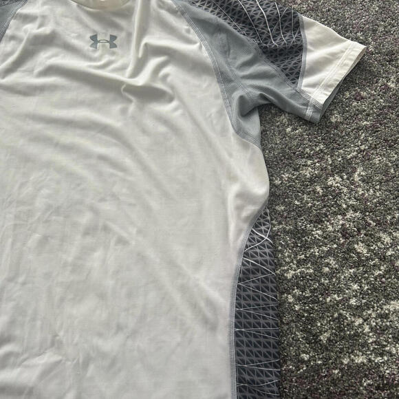 Under Armour Compression Tee – White/Silver Tech Mesh - Picture 5 of 8